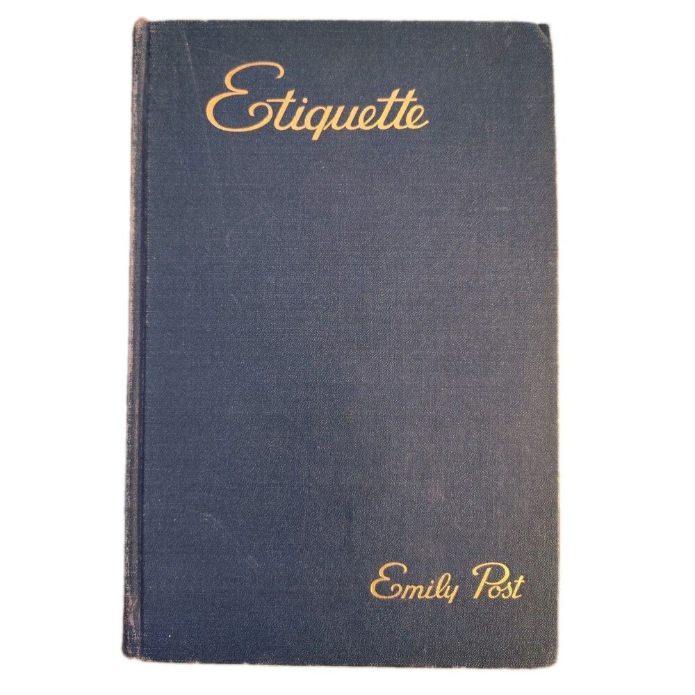 Vintage 1942 Emily Post ETIQUETTE Blue Book of Social Usage Hardcover